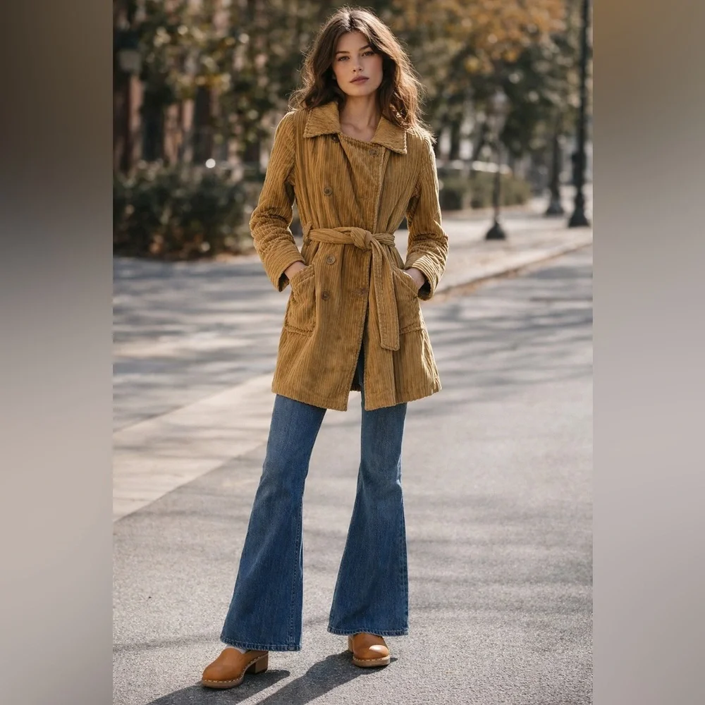 Vintage tan Corduroy double breasted Jacket